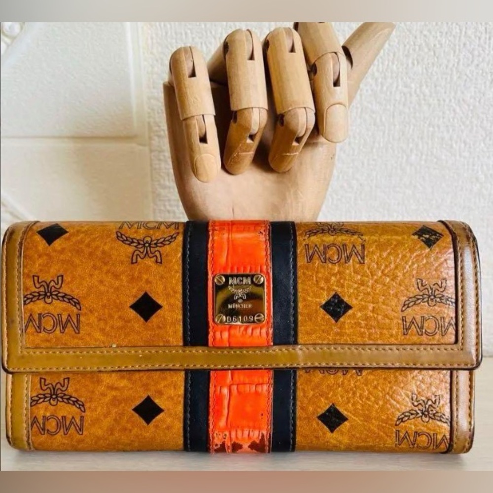 MCM Tan and Orange Wallet
